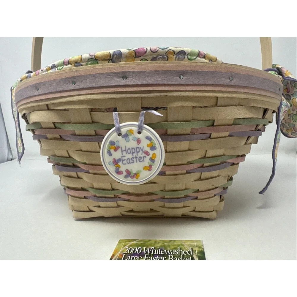 Longaberger 2000 Century Celebration Easter Basket Large Whitewashed Jelly Beans